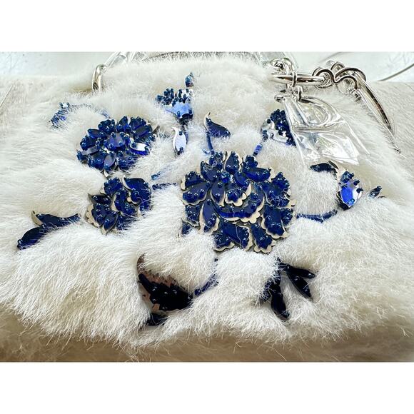 CHRISTIAN DIOR Mini Embellished Faux Fur Lady Dior Bag - Picture 11 of 15